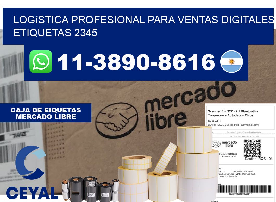 Logística profesional para ventas digitales etiquetas 2345