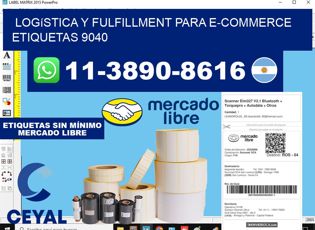 Logística y fulfillment para e-commerce  etiquetas 9040