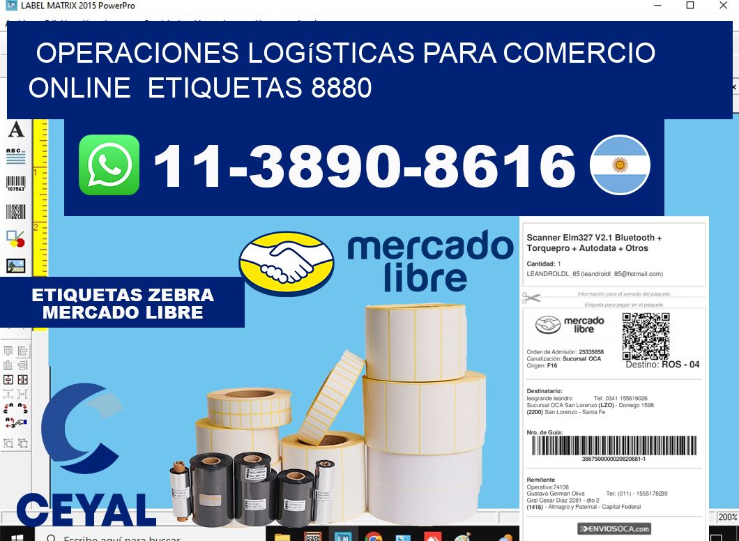 Operaciones logísticas para comercio online etiquetas 8880
