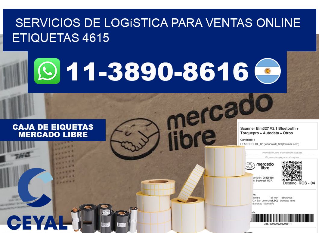 Servicios de logística para ventas online etiquetas 4615