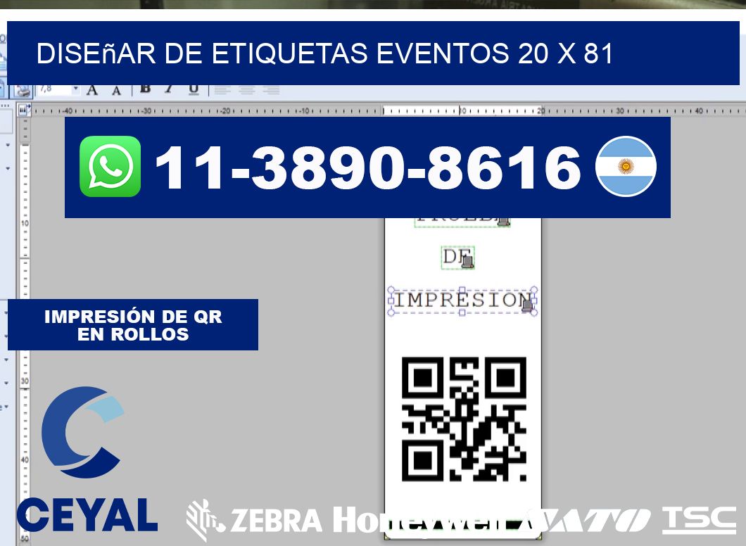 diseñar de etiquetas eventos 20 x 81