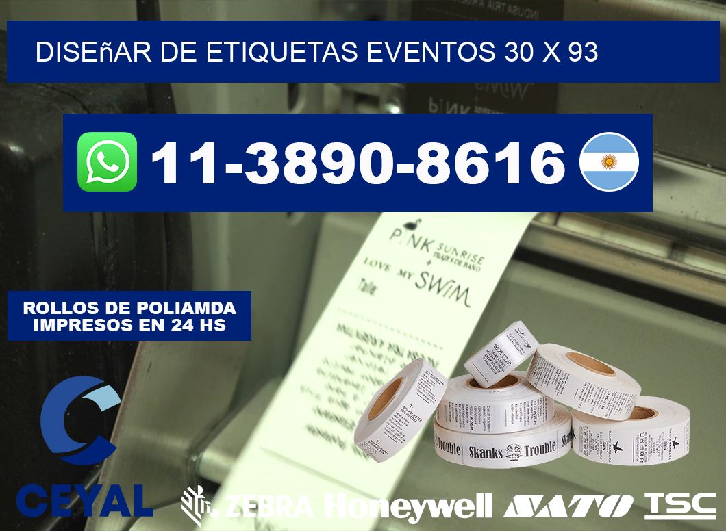 diseñar de etiquetas eventos 30 x 93