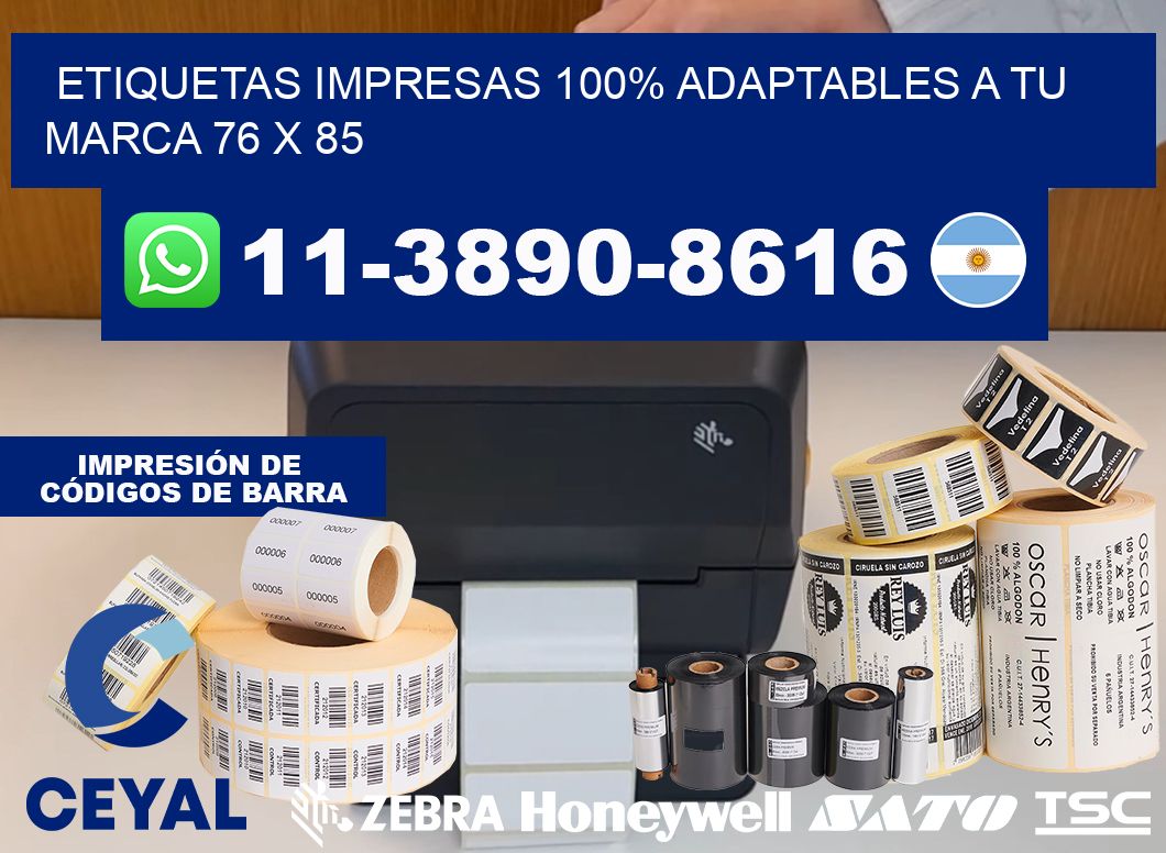 etiquetas impresas 100% adaptables a tu marca 76 x 85