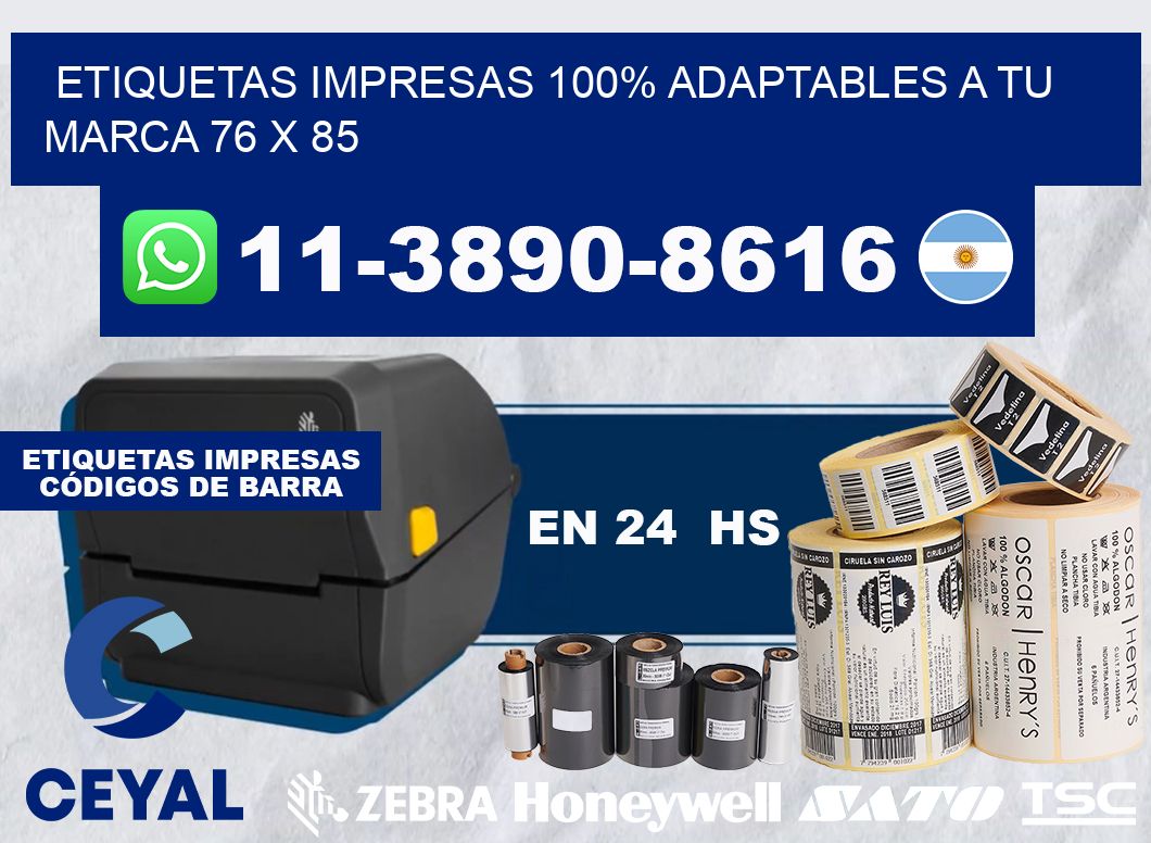 etiquetas impresas 100% adaptables a tu marca 76 x 85