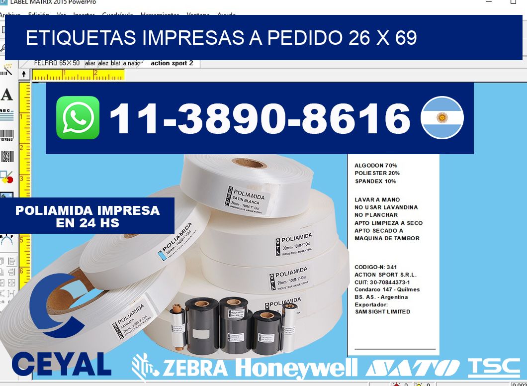 etiquetas impresas a pedido 26 x 69