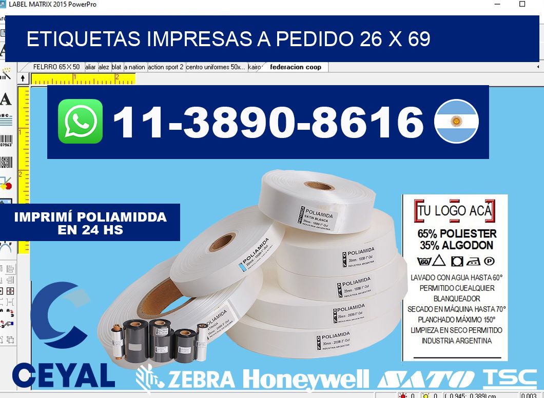 etiquetas impresas a pedido 26 x 69