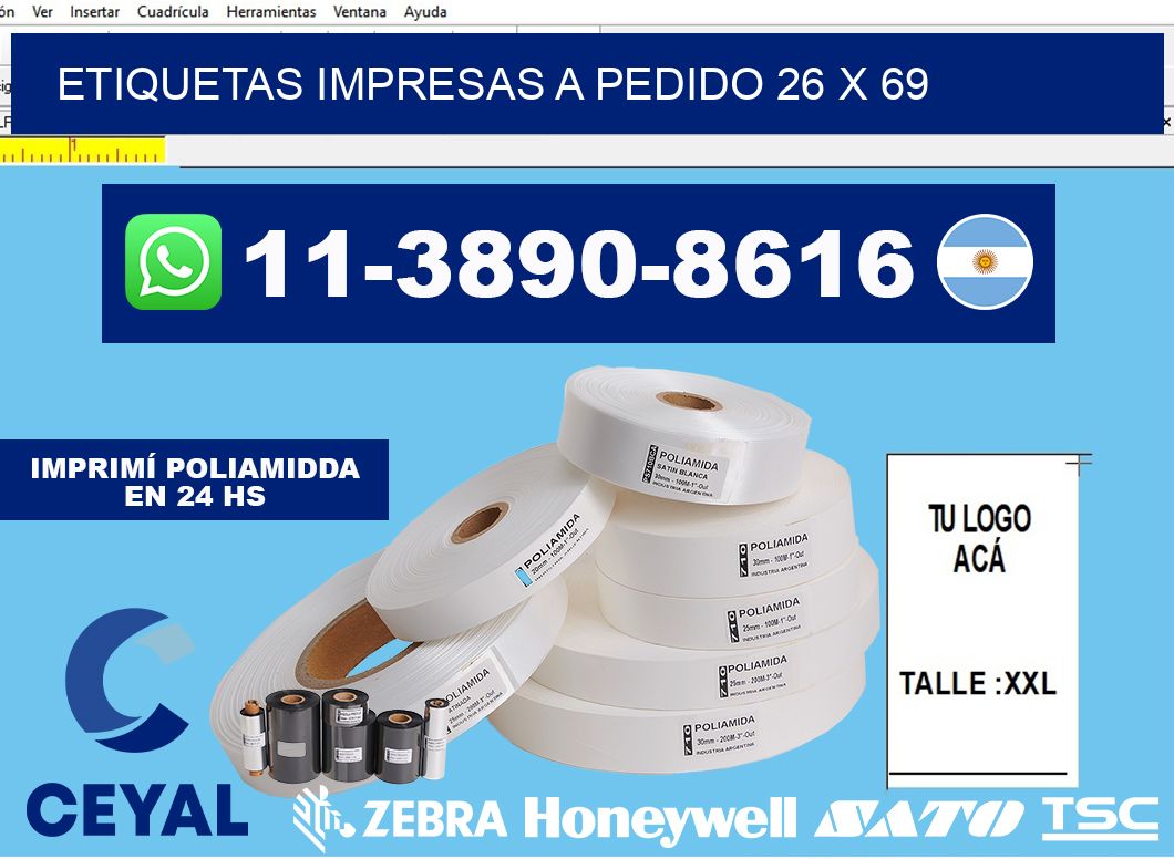 etiquetas impresas a pedido 26 x 69
