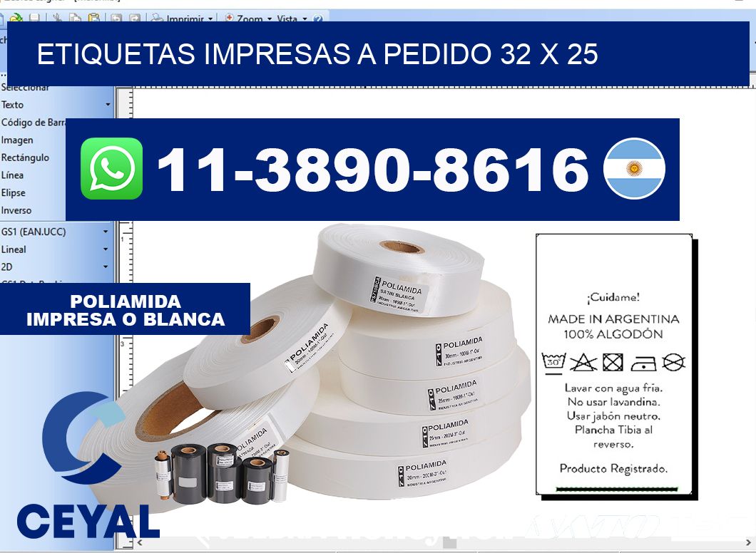 etiquetas impresas a pedido 32 x 25