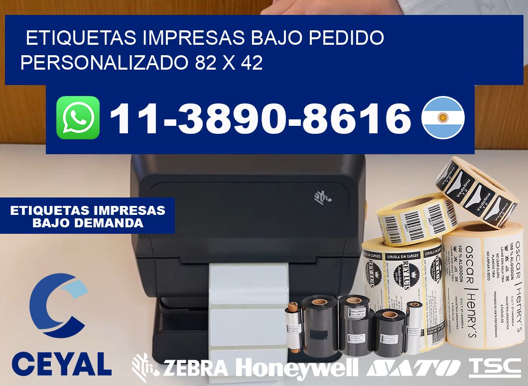 etiquetas impresas bajo pedido personalizado 82 x 42