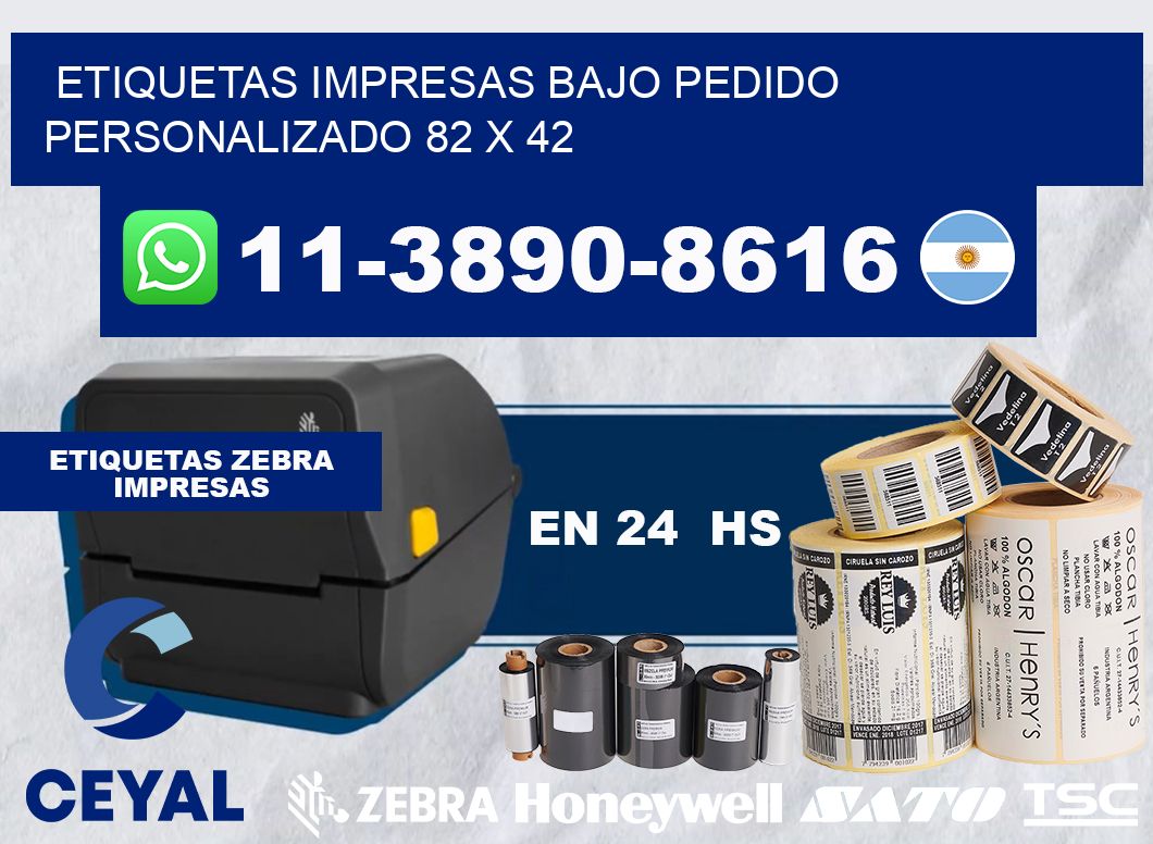 etiquetas impresas bajo pedido personalizado 82 x 42