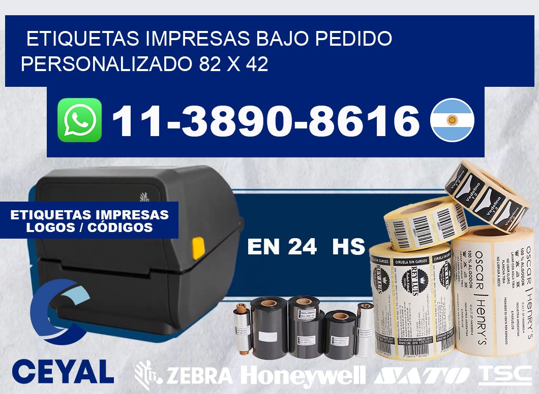 etiquetas impresas bajo pedido personalizado 82 x 42