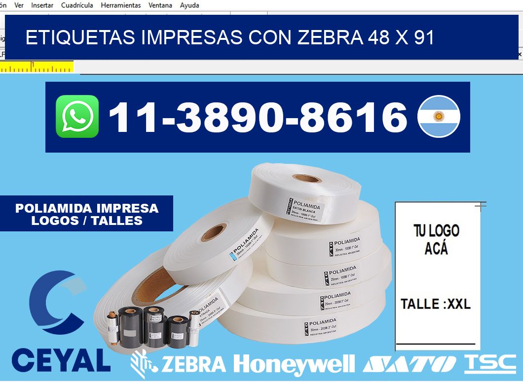etiquetas impresas con zebra 48 x 91