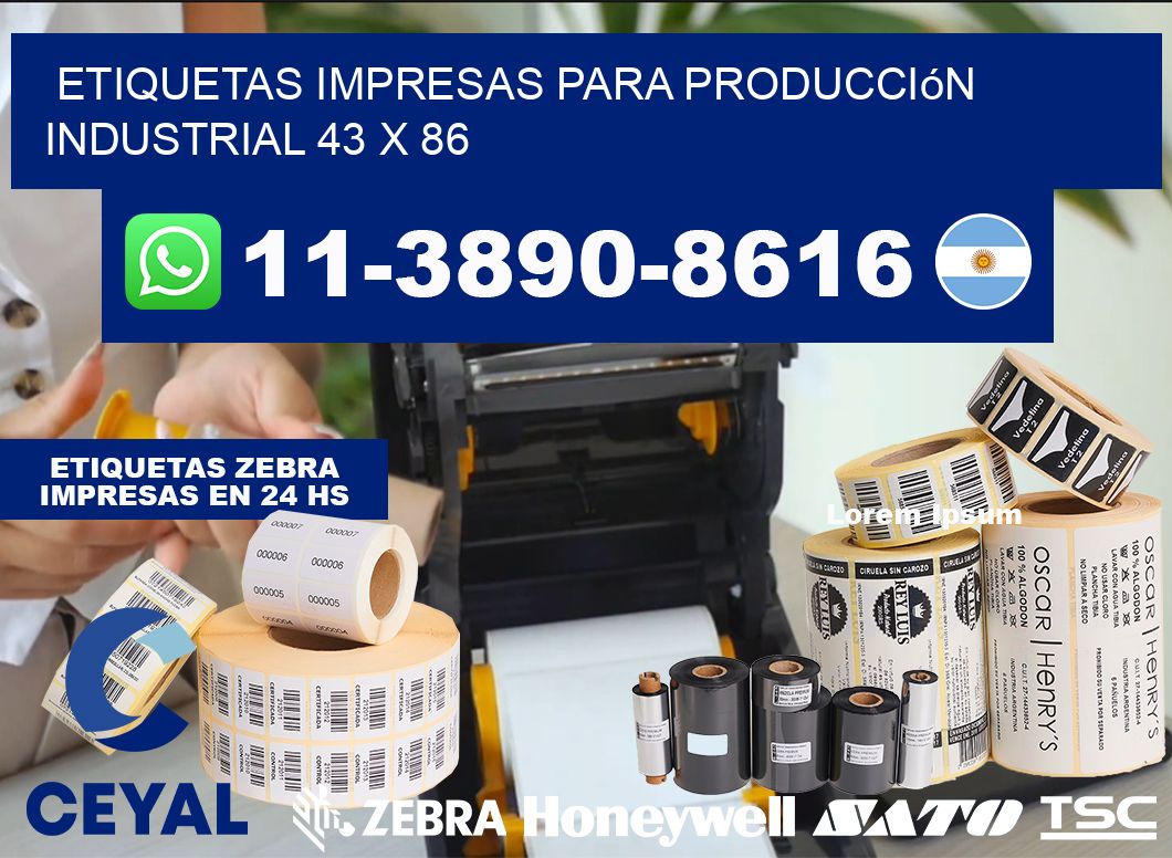 etiquetas impresas para producción industrial 43 x 86