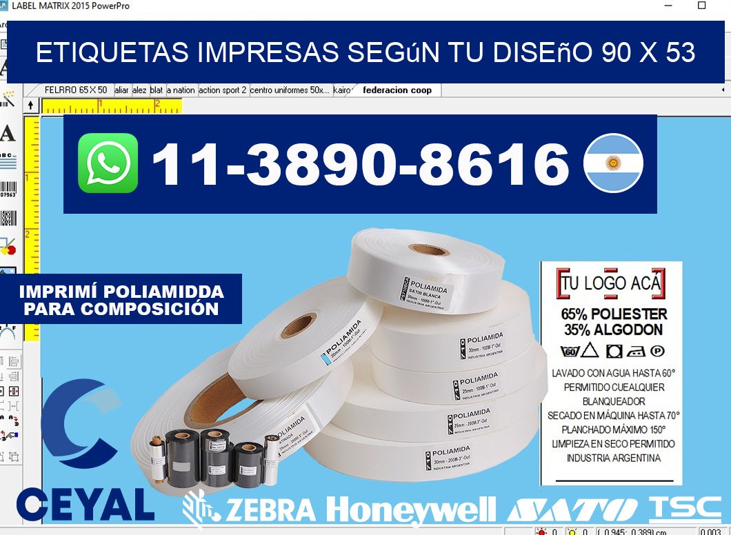 etiquetas impresas según tu diseño 90 x 53
