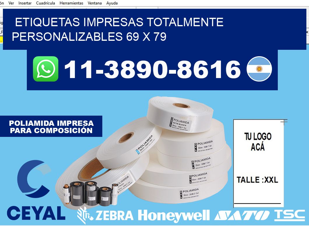 etiquetas impresas totalmente personalizables 69 x 79