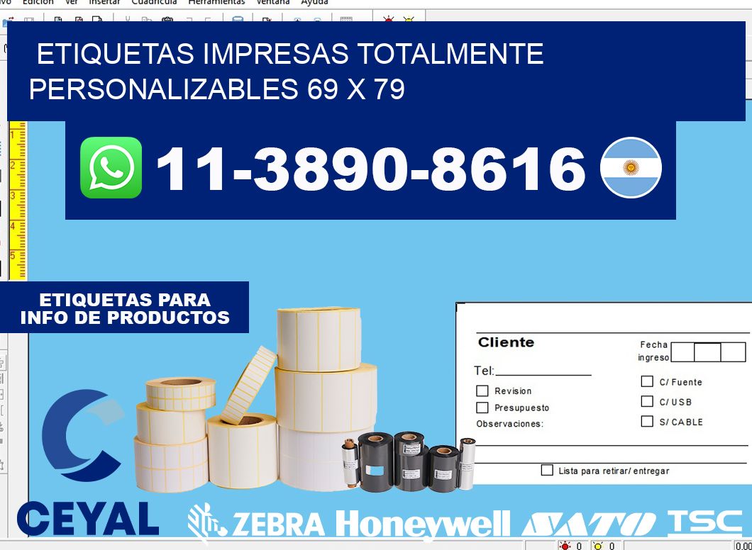 etiquetas impresas totalmente personalizables 69 x 79