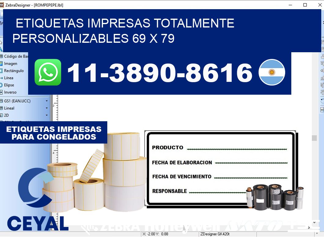 etiquetas impresas totalmente personalizables 69 x 79