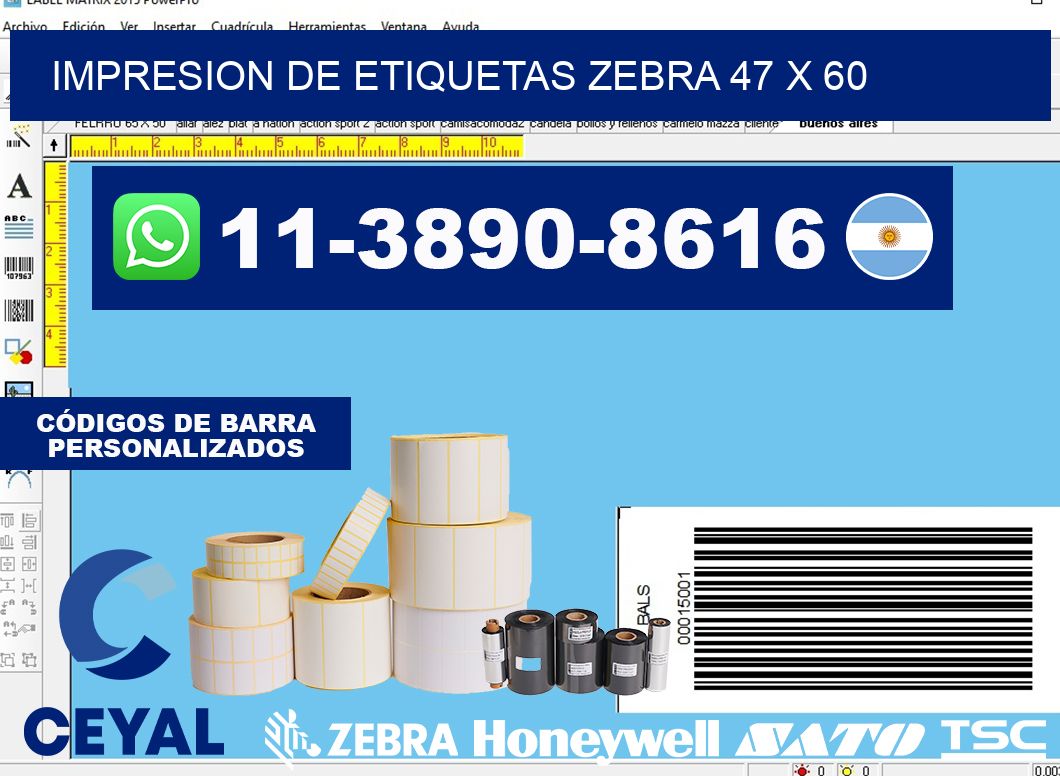 impresion de etiquetas zebra 47 x 60