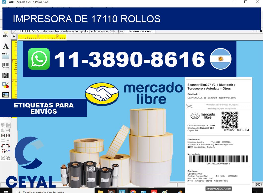 impresora de 17110 rollos