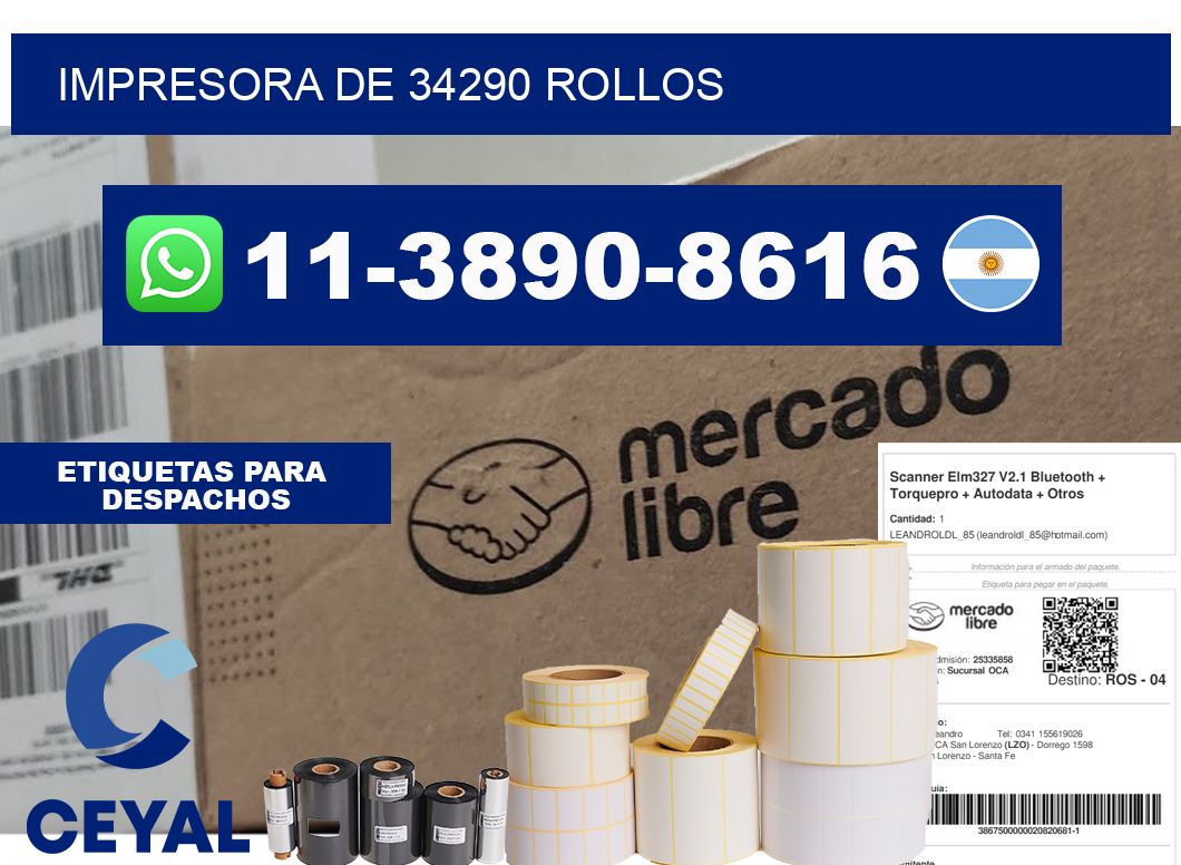 impresora de 34290 rollos