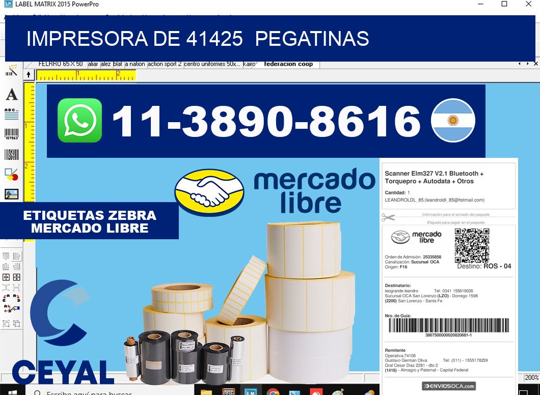 impresora de 41425  pegatinas