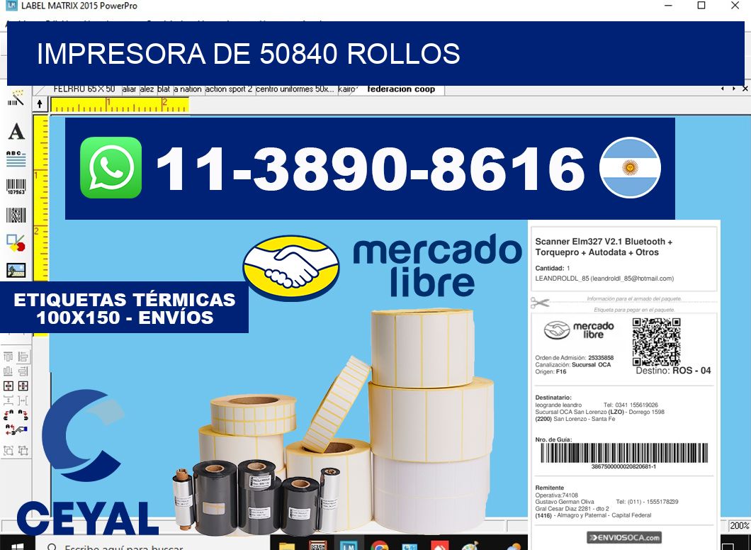 impresora de 50840 rollos