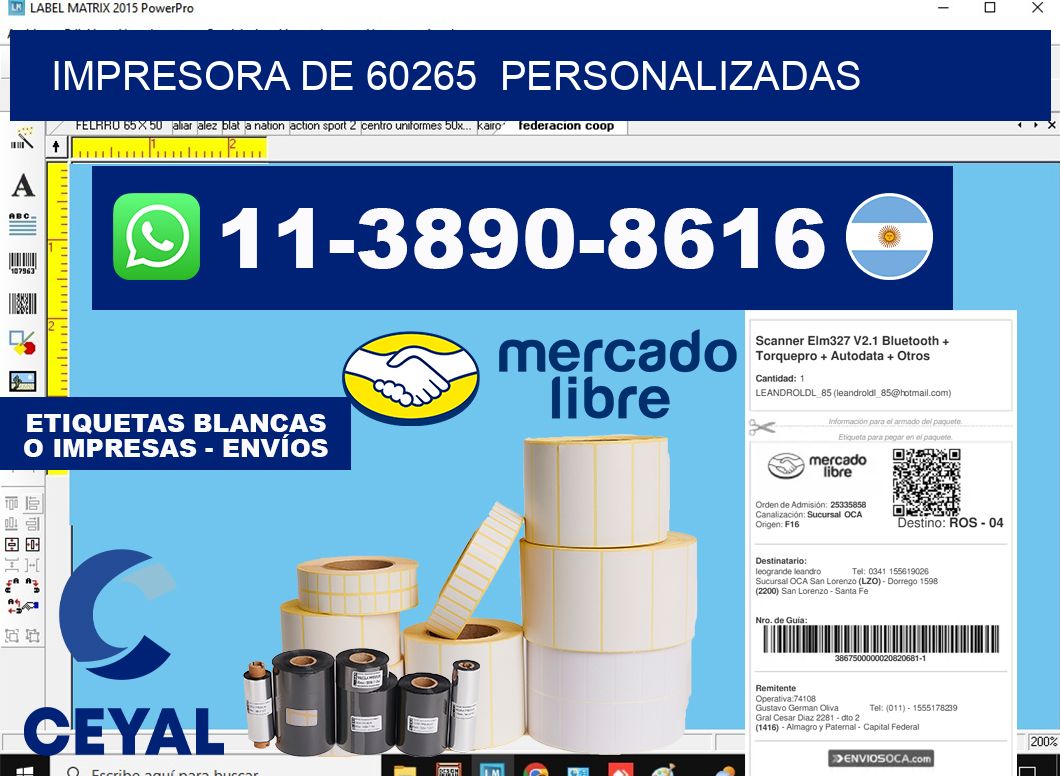 impresora de 60265  personalizadas