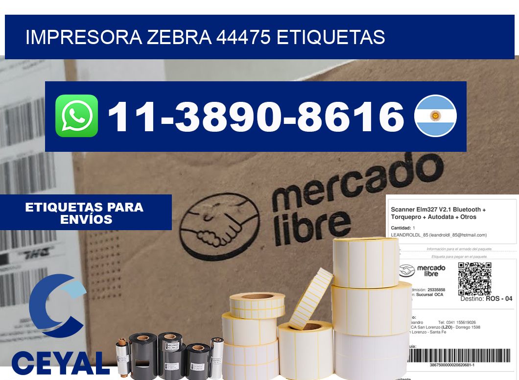 impresora zebra 44475 etiquetas