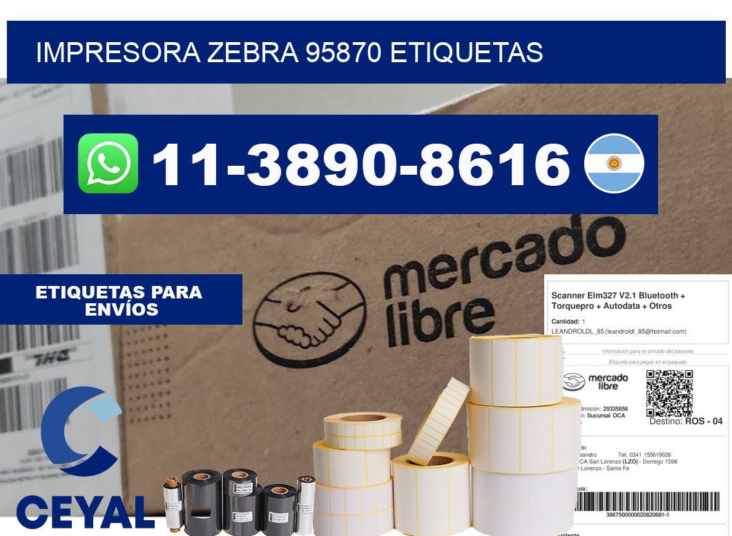 impresora zebra 95870 etiquetas