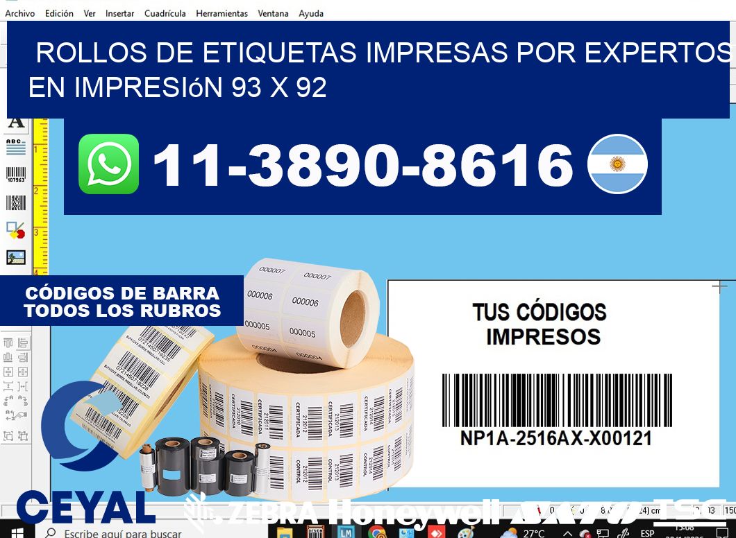 rollos de etiquetas impresas por expertos en impresión 93 x 92