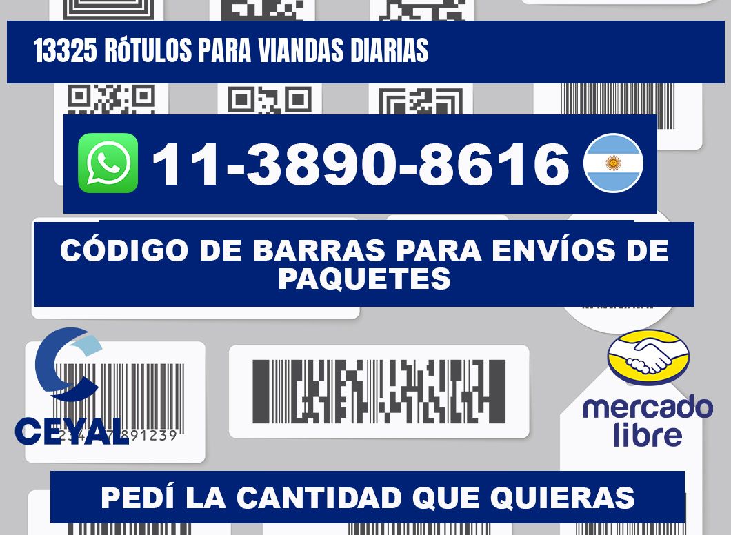 13325 rótulos para viandas diarias