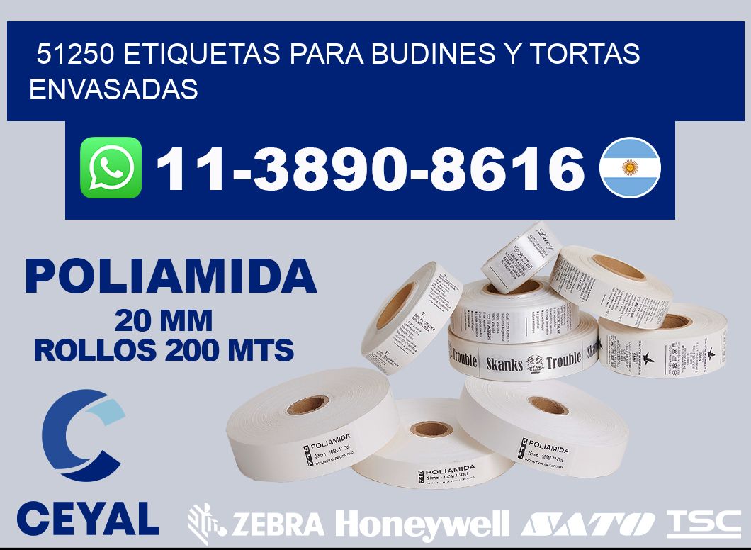 51250 etiquetas para budines y tortas envasadas