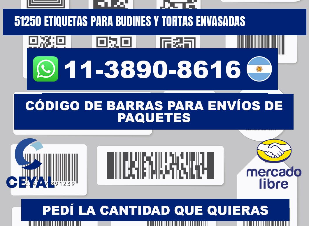 51250 etiquetas para budines y tortas envasadas