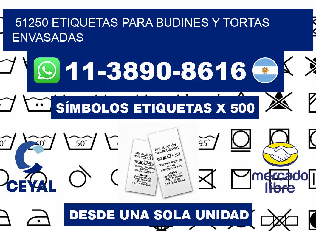 51250 etiquetas para budines y tortas envasadas