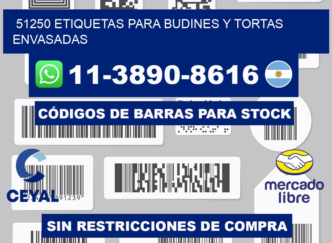 51250 etiquetas para budines y tortas envasadas