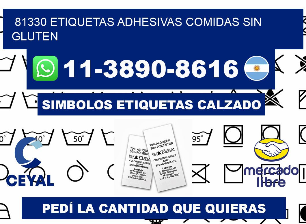 81330 etiquetas adhesivas comidas sin gluten