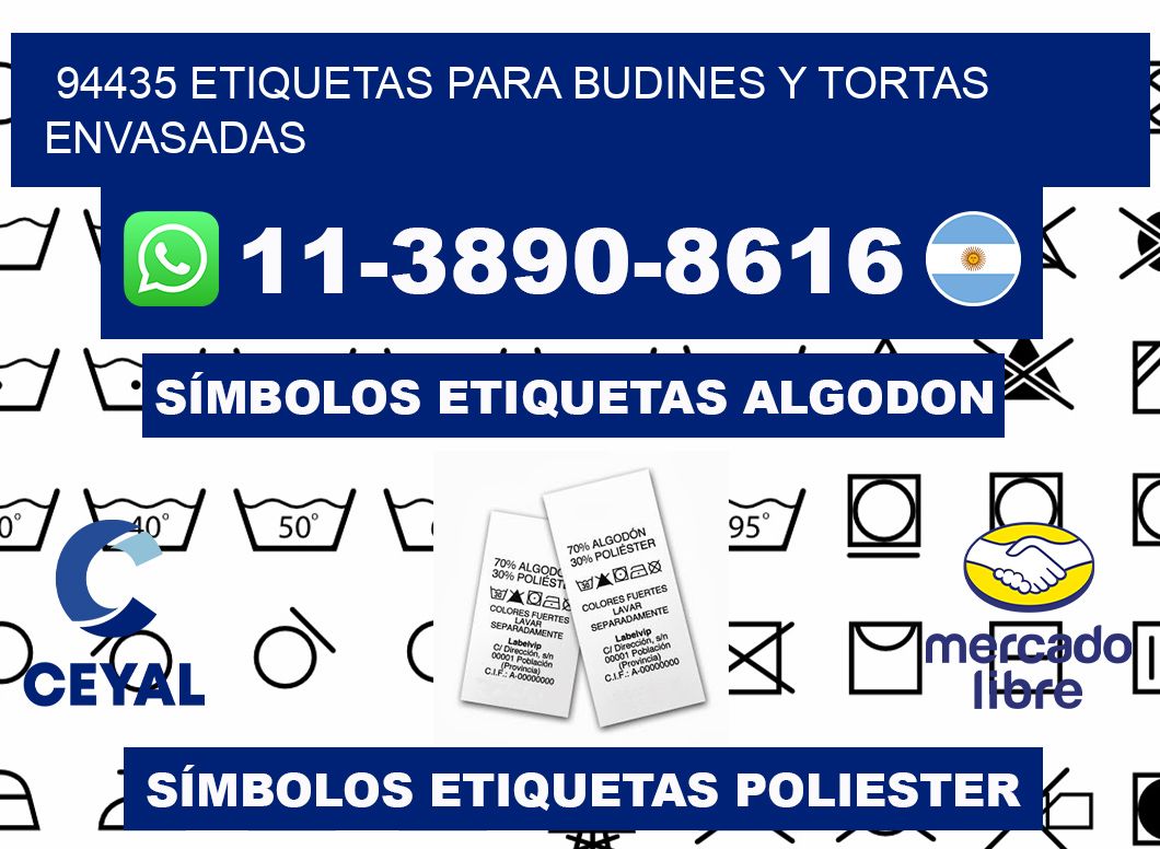 94435 etiquetas para budines y tortas envasadas