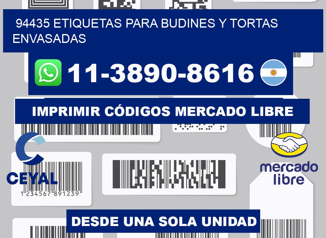 94435 etiquetas para budines y tortas envasadas