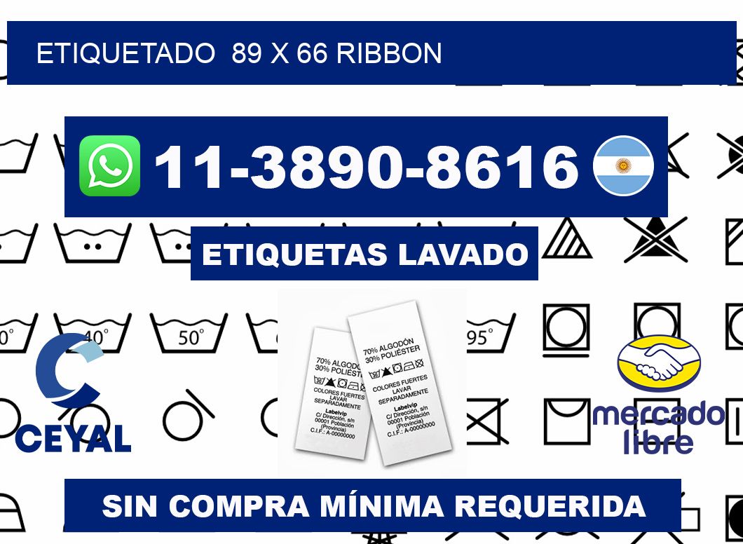 Etiquetado 89 x 66 ribbon