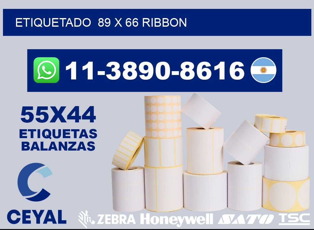 Etiquetado 89 x 66 ribbon