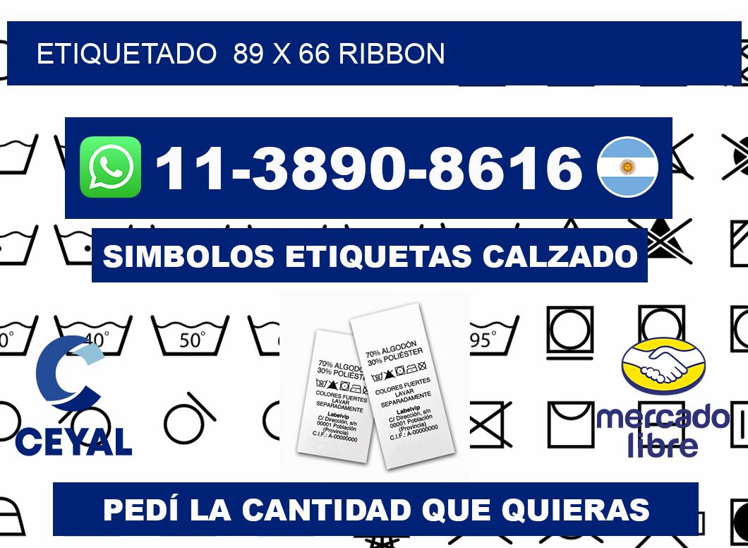 Etiquetado 89 x 66 ribbon