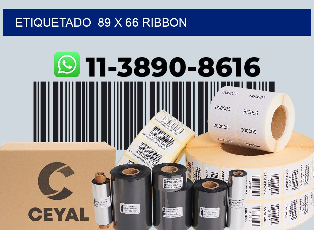 Etiquetado 89 x 66 ribbon