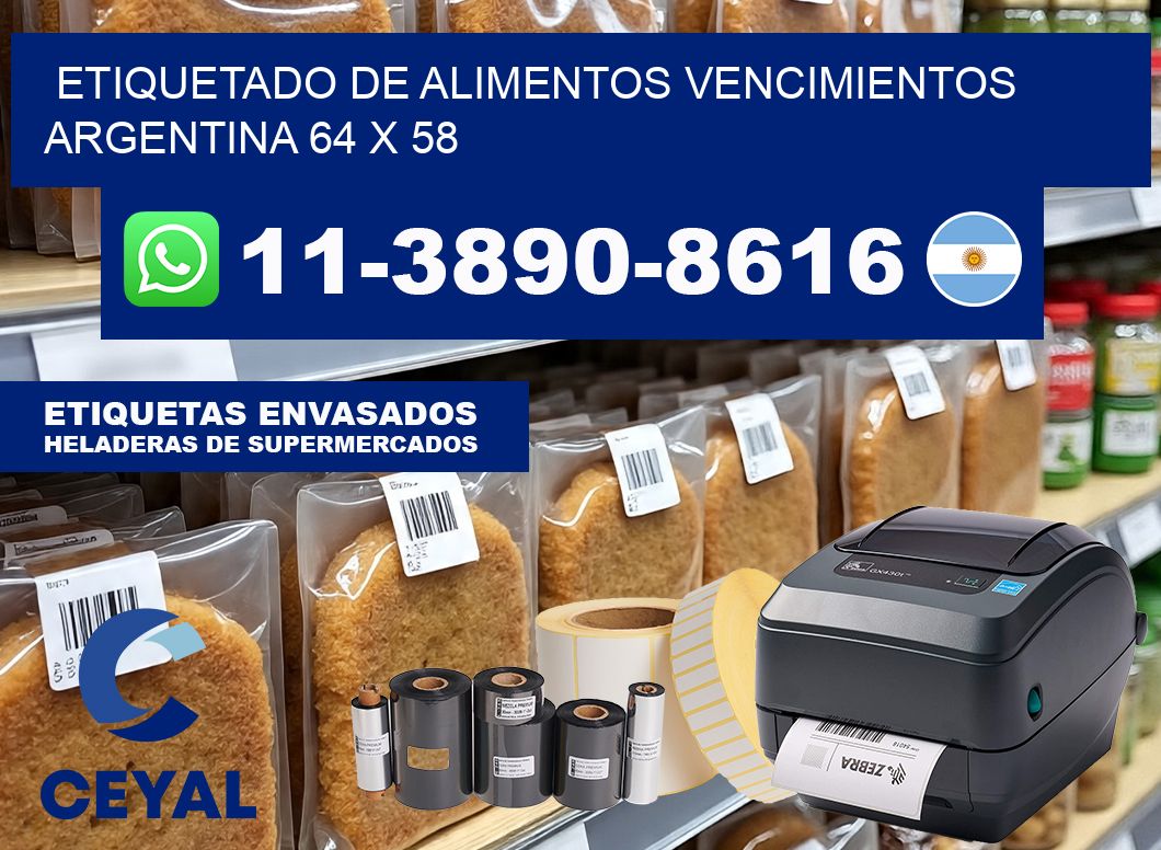 Etiquetado de alimentos vencimientos Argentina 64 x 58