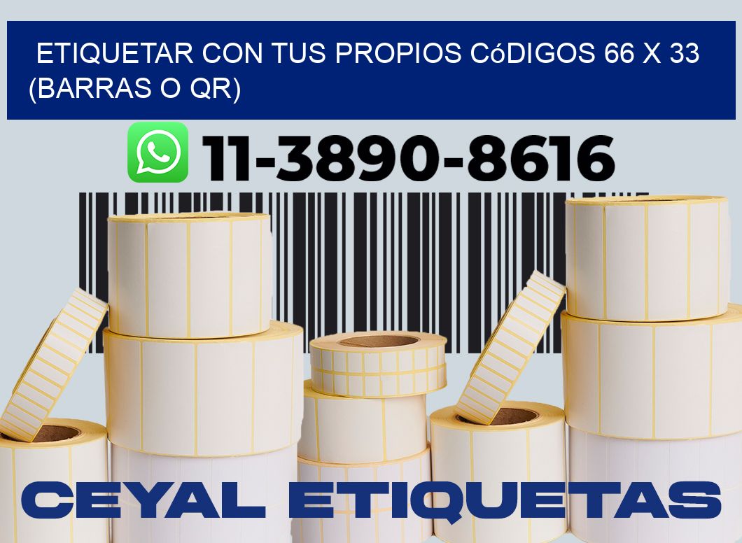Etiquetar con tus propios códigos 66 x 33 (barras o QR)