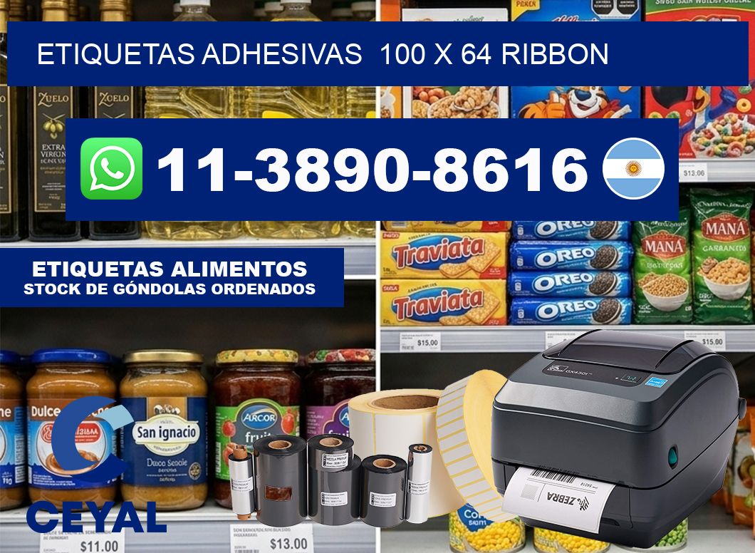 Etiquetas adhesivas  100 x 64 ribbon