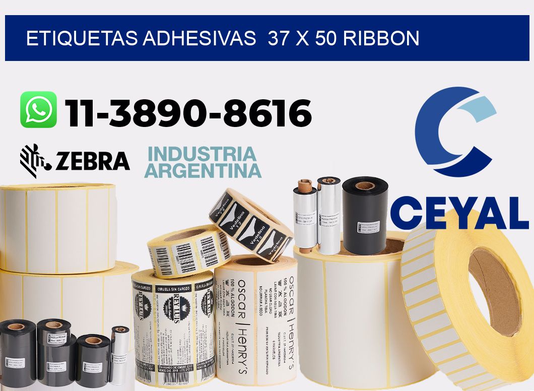 Etiquetas adhesivas 37 x 50 ribbon