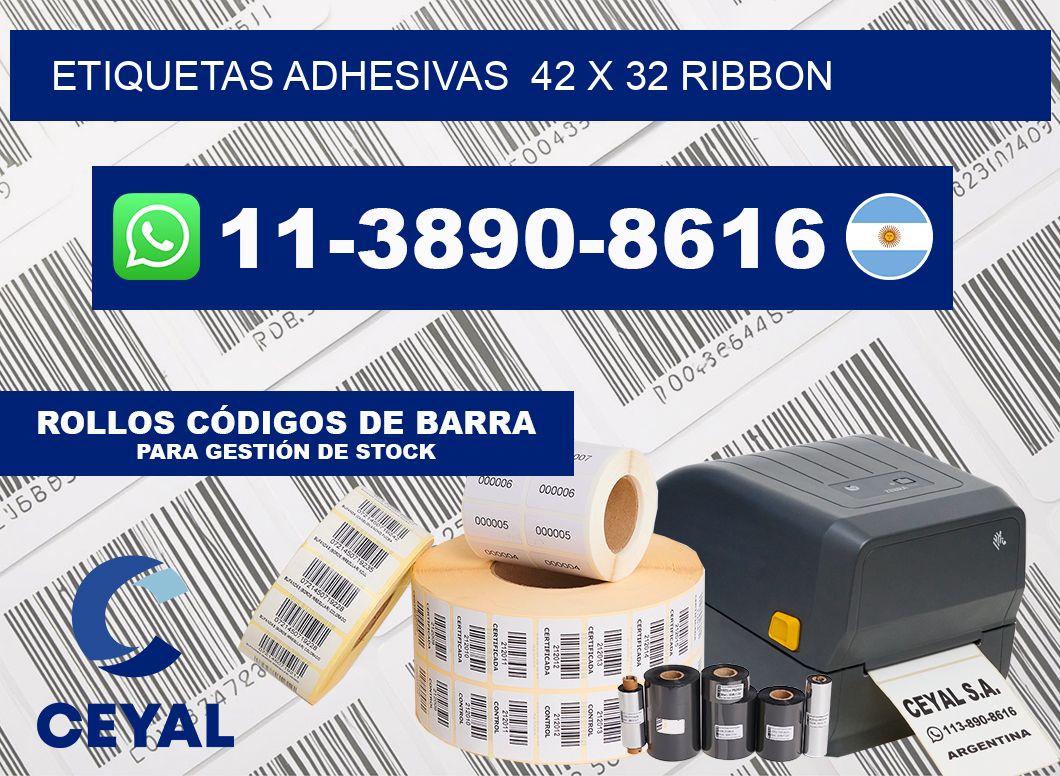 Etiquetas adhesivas  42 x 32 ribbon