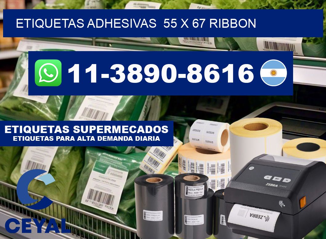 Etiquetas adhesivas 55 x 67 ribbon