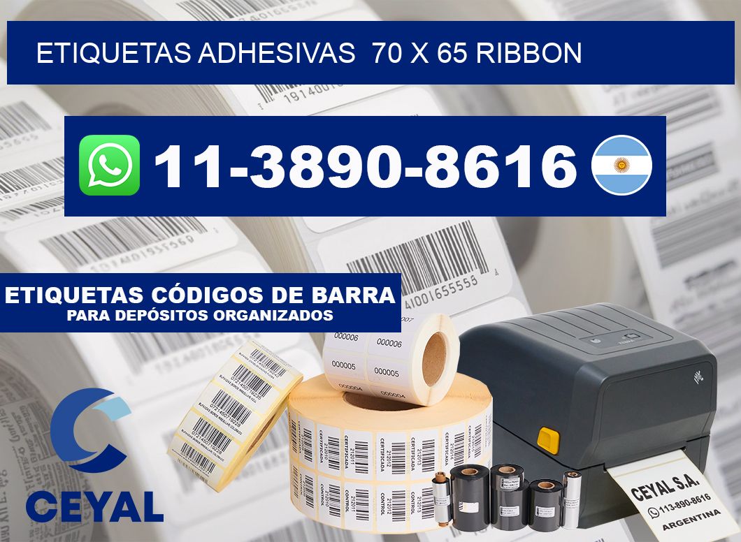 Etiquetas adhesivas  70 x 65 ribbon