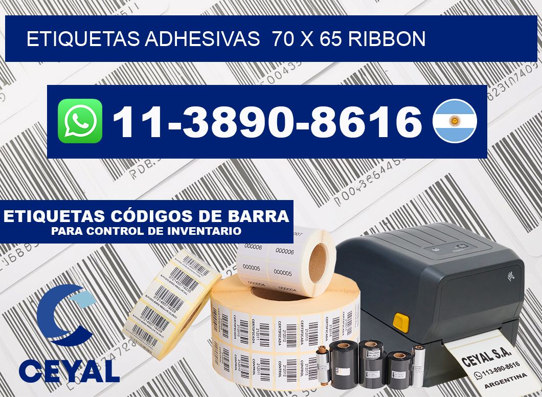 Etiquetas adhesivas  70 x 65 ribbon